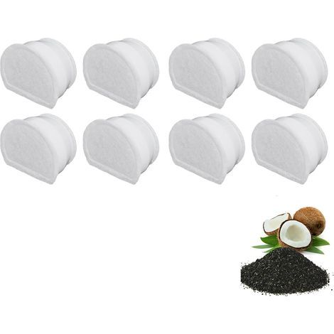 PetSafe - Filtre au Charbon de Rechange pour Fontaine à Eau pour Animaux Drinkwell en Céramique Avalon et Pagoda, 7,5 – 3,7 – 1,8 litres, Bord de ruisseau/de mer, matériel Naturel et sûr, Pack de 8 (1/5)