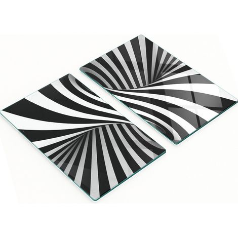 Tableros de vidrio duraderos y elegantes con un patr贸n abstracto en espiral de 2x30x52 cm.