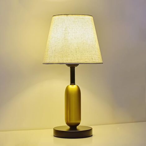 Lampe de table de chevet Lampe de lecture de bureau LED en tissu Lampe de table de chevet de bureau Lampe d'appoint 3W Lampes de table colonne en mode 3 couleurs pour chambre à coucher Salon (1/5)