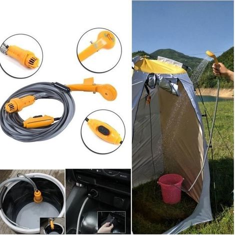 Douche de camping portable Douchette Extérieur 12V - 35W - 2m - 120g (1/4)