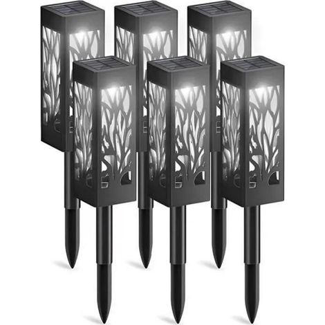 Lampes solaires - set de 6 - lampes de pelouse à feuilles [lumière blanche] - petite veilleuse de jardin - extérieur (1/5)