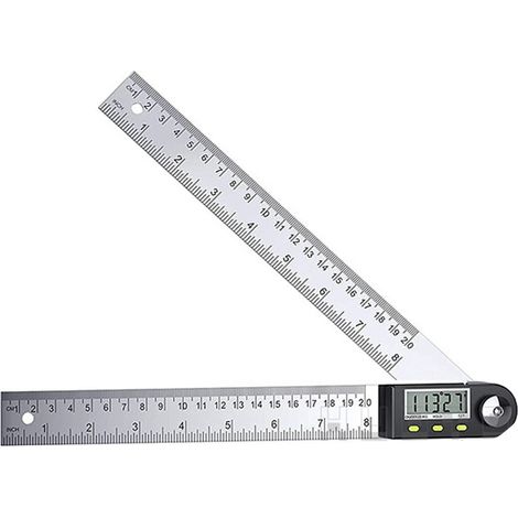 Rapporteur d'angle numérique 200mm multifonction avec affichage digital, règle inclinométrique pour menuiserie et chantier (1/5)