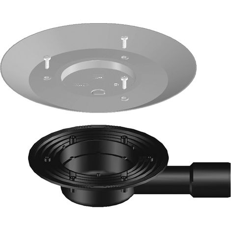 Corps de caniveau HL90K-3020 pour balcon et terrasse DN40/50, profond, pré-assemblé, avec protection pour la construction.
