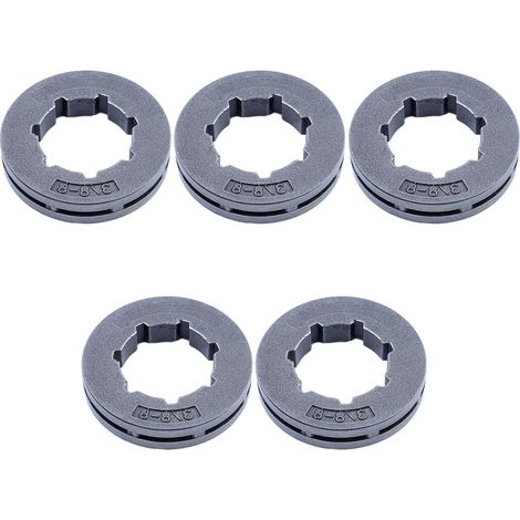Kit de jante de pignon de tronçonneuse standard 8 dents 3/8 en 5 pcs, pour Husqvarna : 61, 162, 181, 266, 268, 272, 281, 288, 298, 362, 365, 371, 372, 385, 390, 394, 395, 2100, 2101, 3120 (1/5)