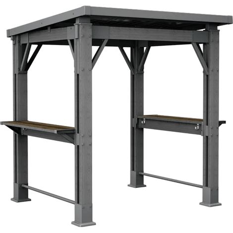 Keter Signature Grill-Pavillon – wetterfest, Holzoptik, Metallverstärkung (1/4)
