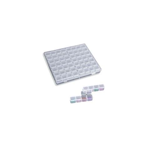 56 Grilles Boîte Rangement Perle Diamants, Compartiment en Plastique,Boite a Bijoux, Boîte Organisateur avec Séparateur Transparent Amovible pour Accessoires (1/5)