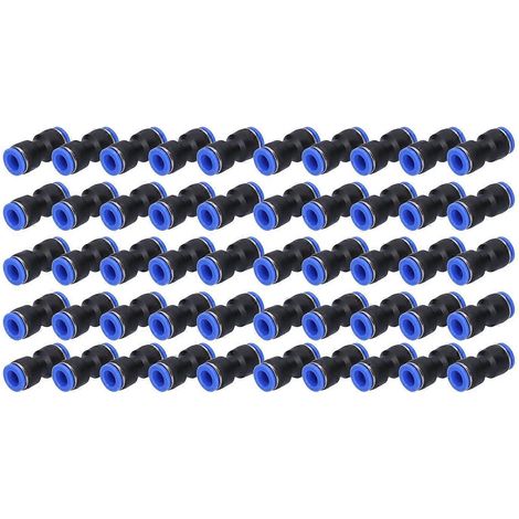 50 raccords pneumatiques droits pour tuyaux d'air PU-10