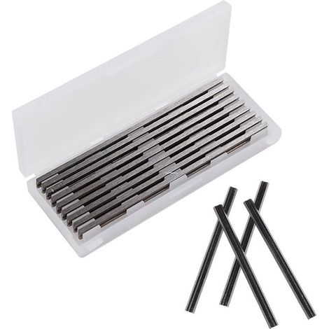 Lames de raboteuse réversibles HSS 82mm – Lot de 10 – Pour bois dur et composites – Dimensions 82x5.5x1.2mm – Remplacement facile (1/5)