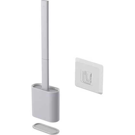 Brosse de toilette, ensemble brosse et support pour cuvette de toilettes, brosse de nettoyage pour toilettes, éponge à récurer pour toilettes (1/5)