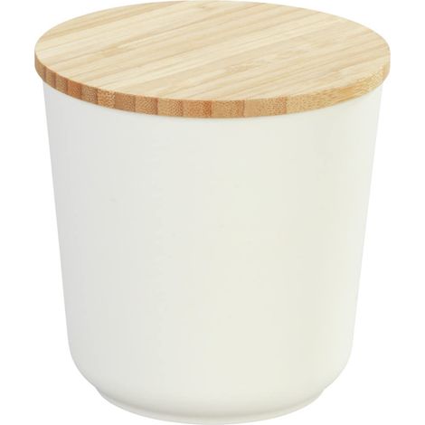 Boîte de conservation Plaia 500 ml, boîte à provisions couleur crème, couvercle en bambou, joint en silicone, fermeture hermétique, boîte lavable au lave-vaisselle, sans BPA, Ø 10,5 x 10,5 cm (1/5)