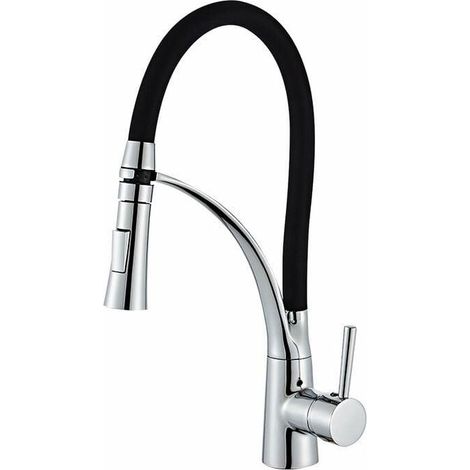 Robinet de Cuisine Flexible MitigEU Évier avec Douchette Extractible Rotatif à 360° Froid et Chaud Disponible Chrome (1/5)