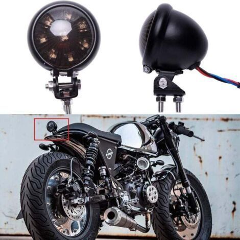 12V Moto Feux Arrière Feu Stop smoke LED Frein Arrière Lampe pour Street Bike Chopper Bobber Cafe Racer Cruiser. (1/5)