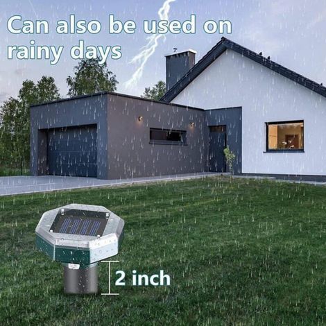 Repulsif Anti-Taupes - Ultrason 400-1000 Hz - Étanche IP65 - Solaire - Pour Jardin Pelouse Terrasse - 8 Pièces (1/4)