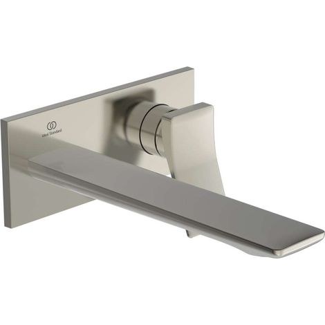 Mezclador de lavabo de pared CHECK saliente 225 mm plateado Storm con rosetón cuadrado, kit 2 IDEAL STANDARD (1/3)