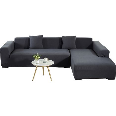 Housse De Canapé D'angle - Extensible 90-140 Cm - Pour Canapé 1 À 4 Places - Universelle Élastique - 1 Pièce