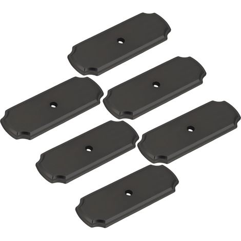 Lot de 10 plaques fixation pour boutons meubles, noir mat, en (1/5)