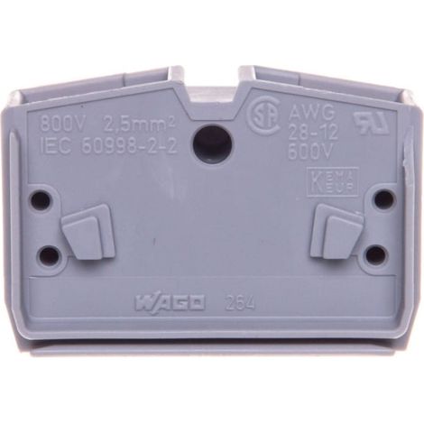 Conector interno de 4 hilos, 2,5 mm², gris, 264-351