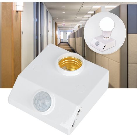 Interrupteur à détecteur de mouvement infrarouge, douille E27 réglable pour lampes LED et appareils électroménagers (1/5)