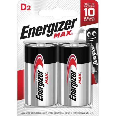 Pilas alcalinas Energizer Max D / LR20 - 2 unidades (blíster)