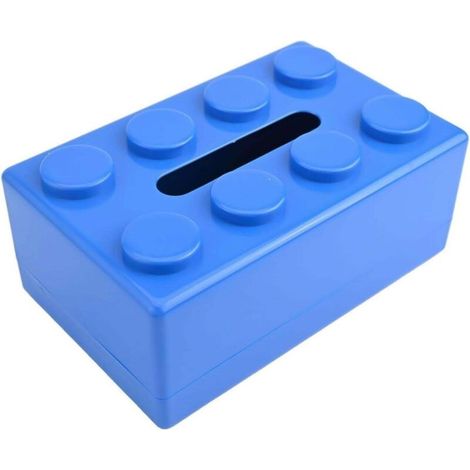 Boîte rectangulaire moderne en ABS, design en blocs de construction, bleue (bleue) (1/5)