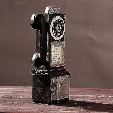 Vintage-Drehtelefon im klassischen Look, Wählscheibentelefon, Retro-Telefonzelle, Heimdekoration, Ornament (1/2)