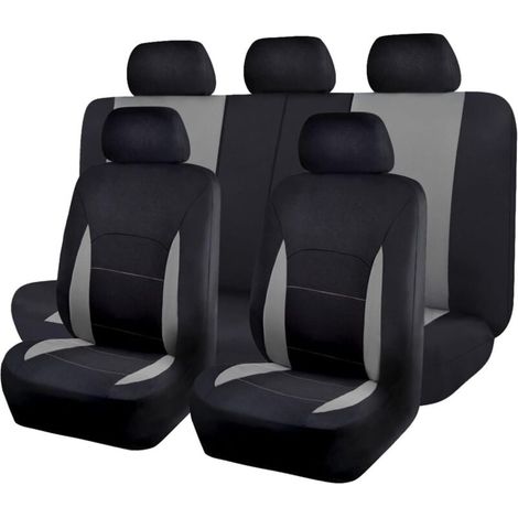 Housses de siège de Voiture pour , Housse Siege Voiture Avant et arrière Voiture Ensembles de Housses Siège Protections Accessoires, (gris) (1/4)