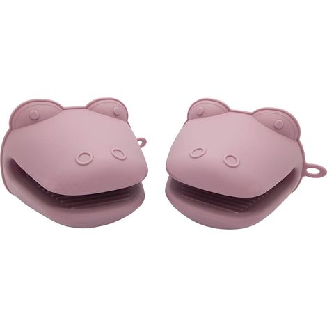 2er-Pack Silikon-Topflappen mit Krokodilmotiv, hitzebeständig, ofenfest (1/4)