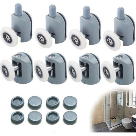 8-piece 25 mm shower door roller set, 4 top, 4 bottom, hanging wheel for shower enclosure accessories (1/4)