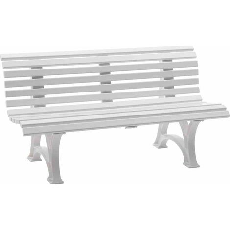 Bank Helgoland, 150 cm, weiß Kunststoff weiß