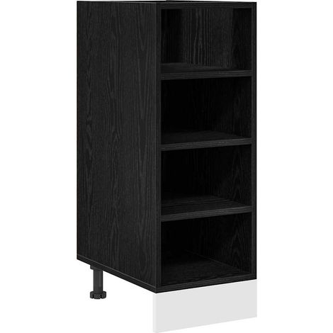 Maison Exclusive - Base per Cucina con lo scaffale Rovere nero 30 x 44,5 x 81,5 cm