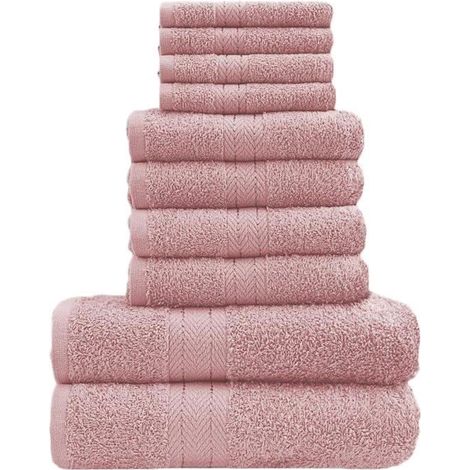 10 pièces serviettes coton égyptien, super douces et absorbantes, 450 g/m², set complet salle de bain et voyage