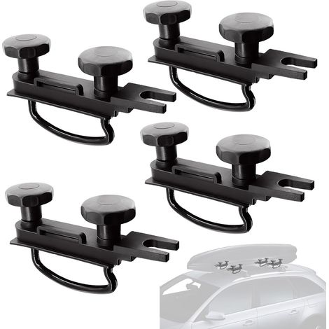 4 Kit de Fixation pour Coffre de Toit, Supports de Fixation pour Coffre de Toit, U-boulons en Acier Inoxydable, Accessoires Montage Universel pour Coffre de Toit avec 8 Contre-écrous (1/5)