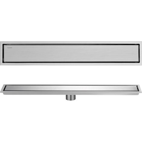 Canaletta Doccia Italiana in Acciaio Inox Scarico a Pavimento Orientabile Scarico a 360° per Bagno Rettangolare - 80 cm (1/5)