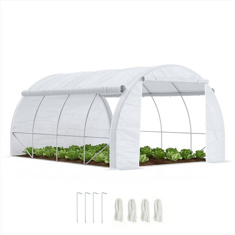 Serre de jardin Serre tunnel 12 m² acier galvanisé et bâche PE (1/5)