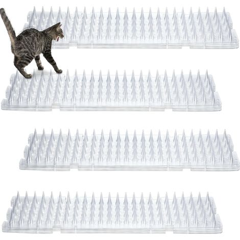 Paquete de 12 alfombrillas repelentes para gatos y perros con púas para mantener a los perros alejados de la encimera, repelente para mascotas para plantas de interior y exterior, ventanas (16,5 x 3,3 (1/5)