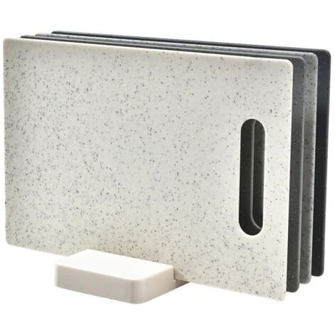 Pair Set de 4 planches à découper, support en Plastique pour la Cuisine, multi-couleur, 28.3x18.5 cm