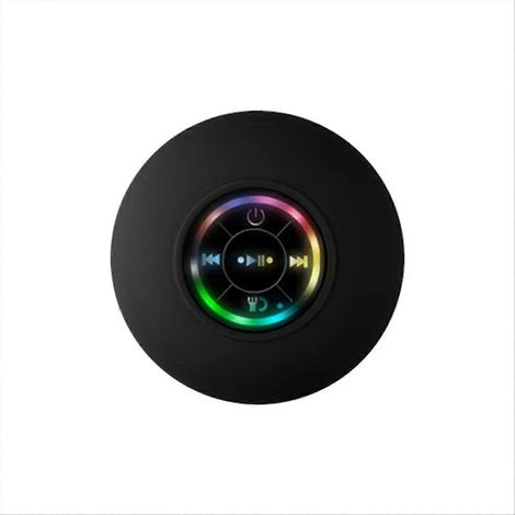 Enceinte BT Shower Subwoofer Résistant à l Eau Handsfree-parleur RGB Light avec Suction Cup Micro pour Bathroom A (1/5)