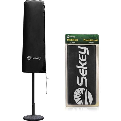 Housse de Protection pour Parasol avec Deux Hauts 270cm x 460cm, Noir