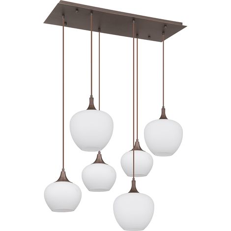 Suspension lampe suspendue plafonnier lampe de salle à manger métal verre 6 lampes (1/5)