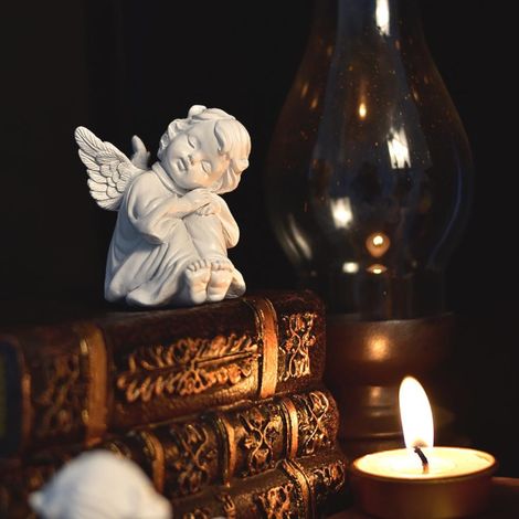 Ange Résine Statue Jardin Figurine Sculpture Fée Décor Maison Extérieur (1/5)
