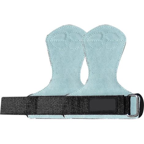 Poignées de musculation, sangles et crochets pour poignets, pour une meilleure prise en main, soulevé de terre - bleu (1/5)