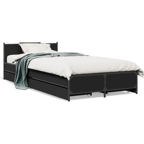 Maison Exclusive - Bettgestell mit Schubladen Schwarz 90x200 cm H