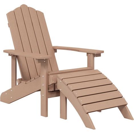 Maison Exclusive - Adirondack-Gartenstuhl mit Fußteil HDPE Braun (1/5)