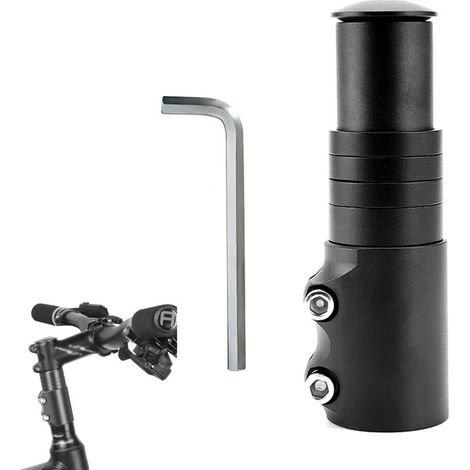 Laoa – Lenkererhöhung für Fahrräder – Verbessert die Fahrhaltung – Geeignet für Mountainbikes und Rennräder – Inkl. Inbusschlüssel – Schwarz (1/5)