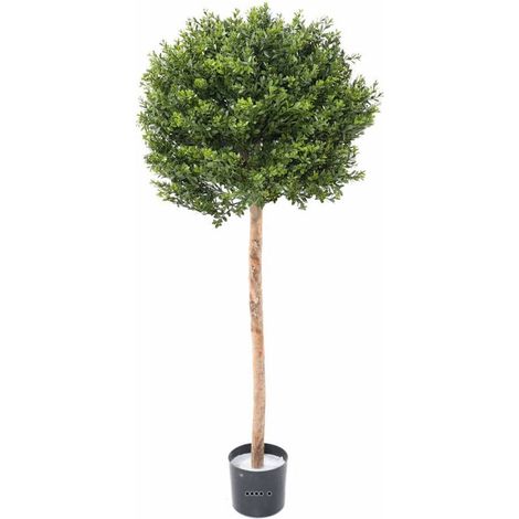 Boule de buis artificiel sur tronc ext anti-UV H 110 cm L 50 cm - dimhaut: H 110 cm - couleur: Vert