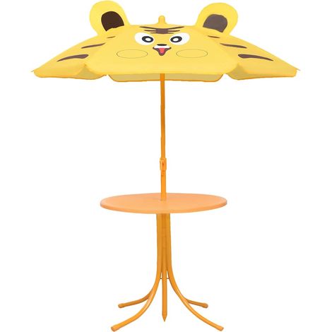 Set da Bistrot da Giardino Salotto da Giardino per Bambini con Ombrellone Giallo (1/5)