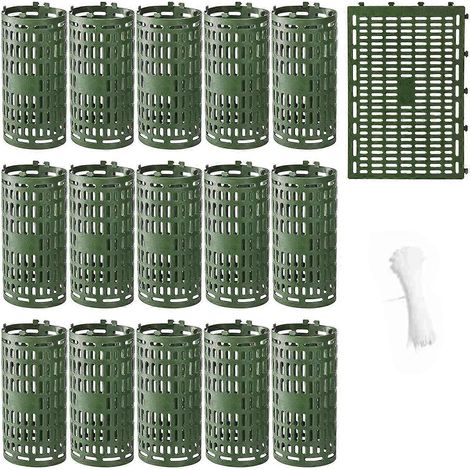 10 lot Tree Trunk protecteur plante Guard Protectors avec colliers de serrage jardin protection Tree Wraps Cages pour (1/5)