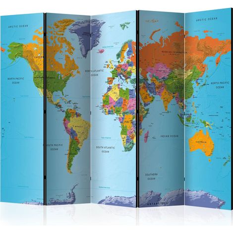 Paravento - Colourful Geography [Room Dividers] - 225x172 (1/4)