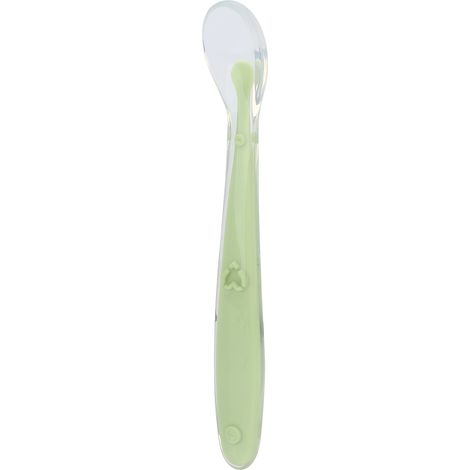 Cuillères en silicone pour bébé, embouts souples, petites cuillères d'apprentissage de l'alimentation pour nourrissons, vertes (1/5)