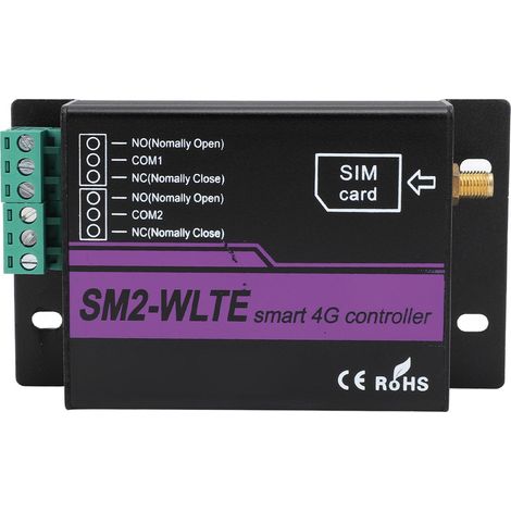 SM2 WLTE EA 2-Kanal 4G SMS-Alarmsteuerung mit Fernbedienung, App und Web-Anbindung, Temperatur- und Feuchtigkeitsmessung, SMS-Alarm bei Stromausfall, EU 100–240 V (1/5)